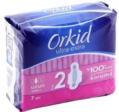 Orkid Ultra Extra Hijyenik Ped Uzun Tekli Paket Ped 8'li