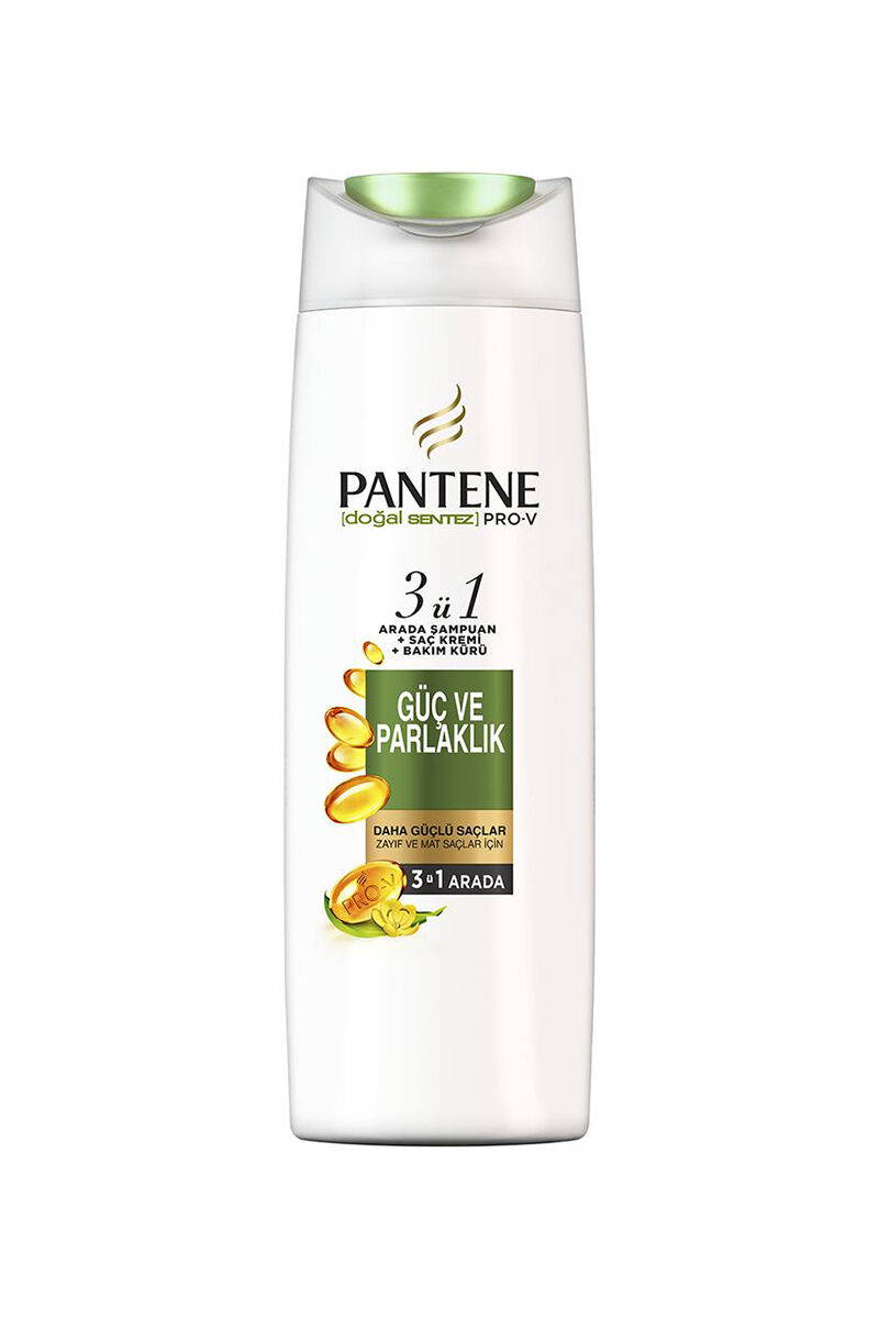 Pantene 3'ü 1 Arada Şampuan ve Saç Bakım Kremi Doğal Sentez Güç ve Parlaklık 470 Ml