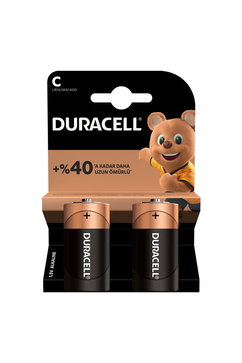 Duracell C Size Orta Boy Alkalin Pil 2'li Kart