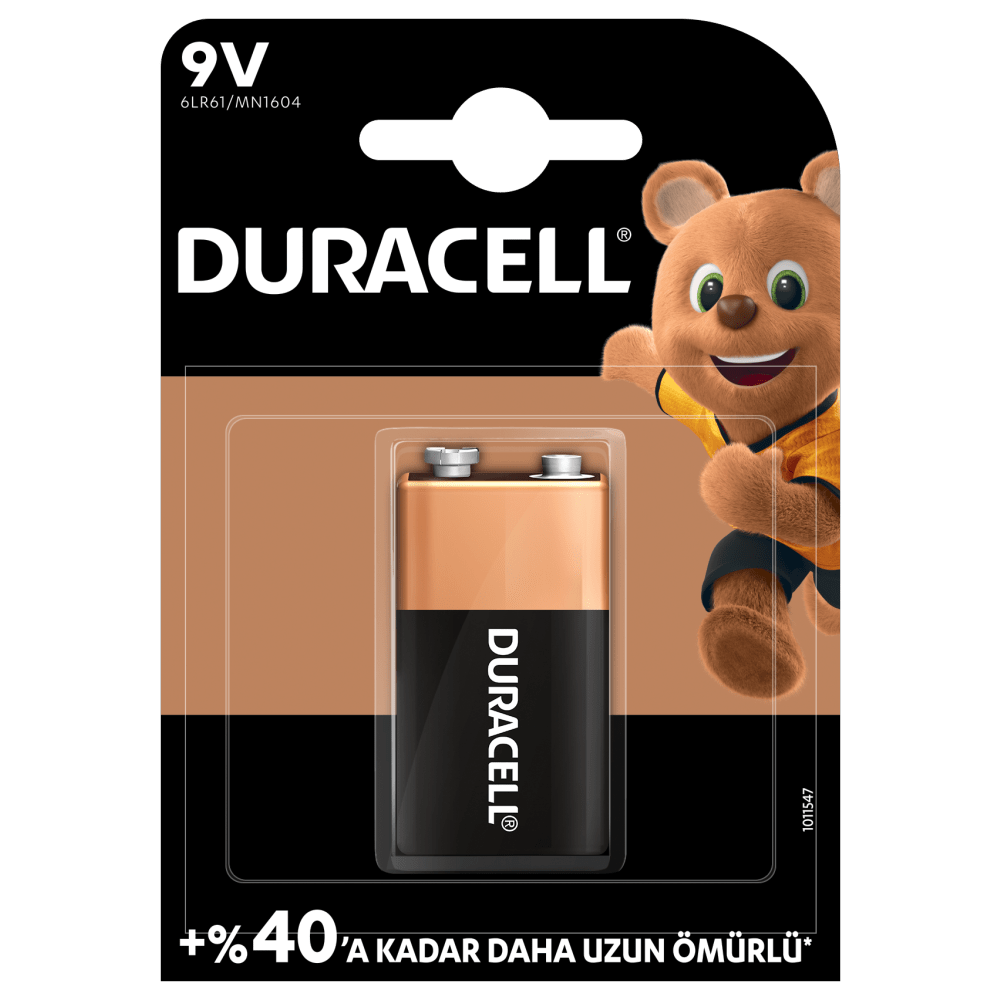 Duracell 9 Volt Alkalin Pil Kart