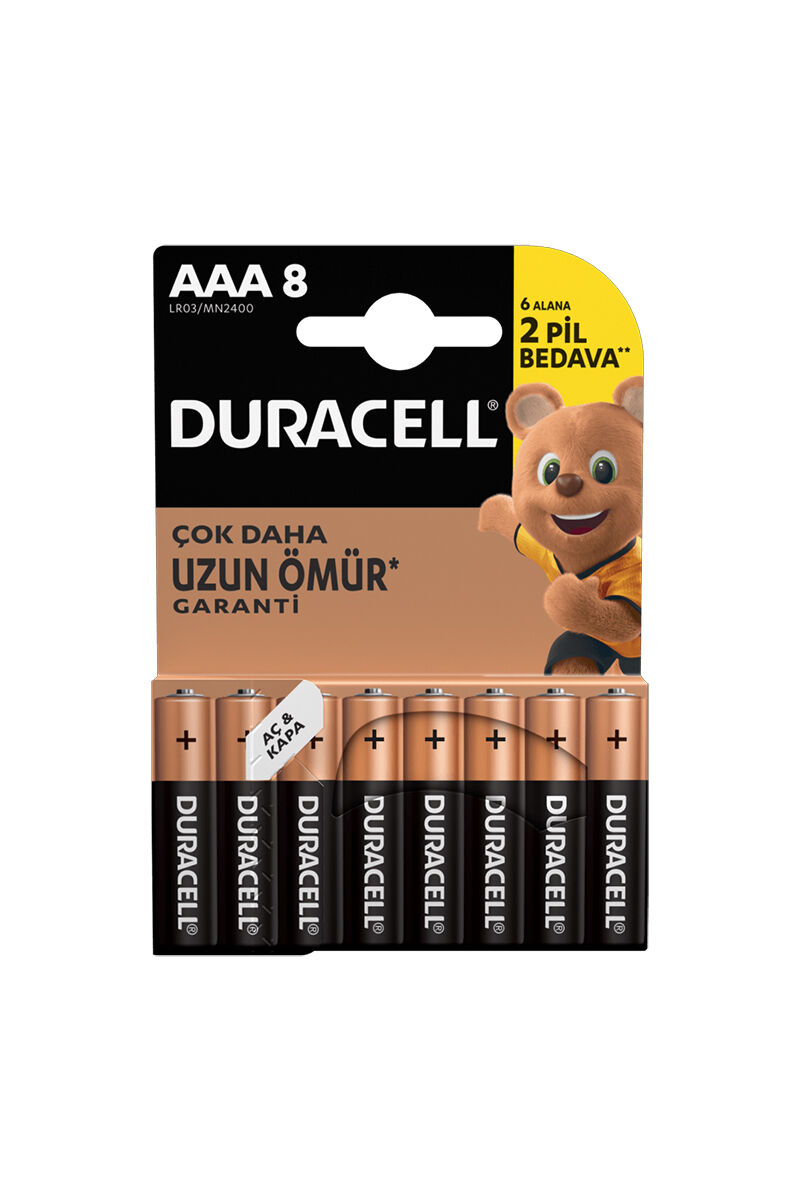 Duracell Aaa İnce Pil (6+2'li) 8'li