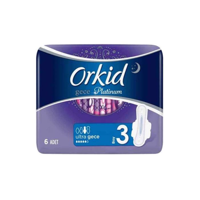 Orkid Platinum Hijyenik Ped Gece Tekli Paket Ped 6'lı