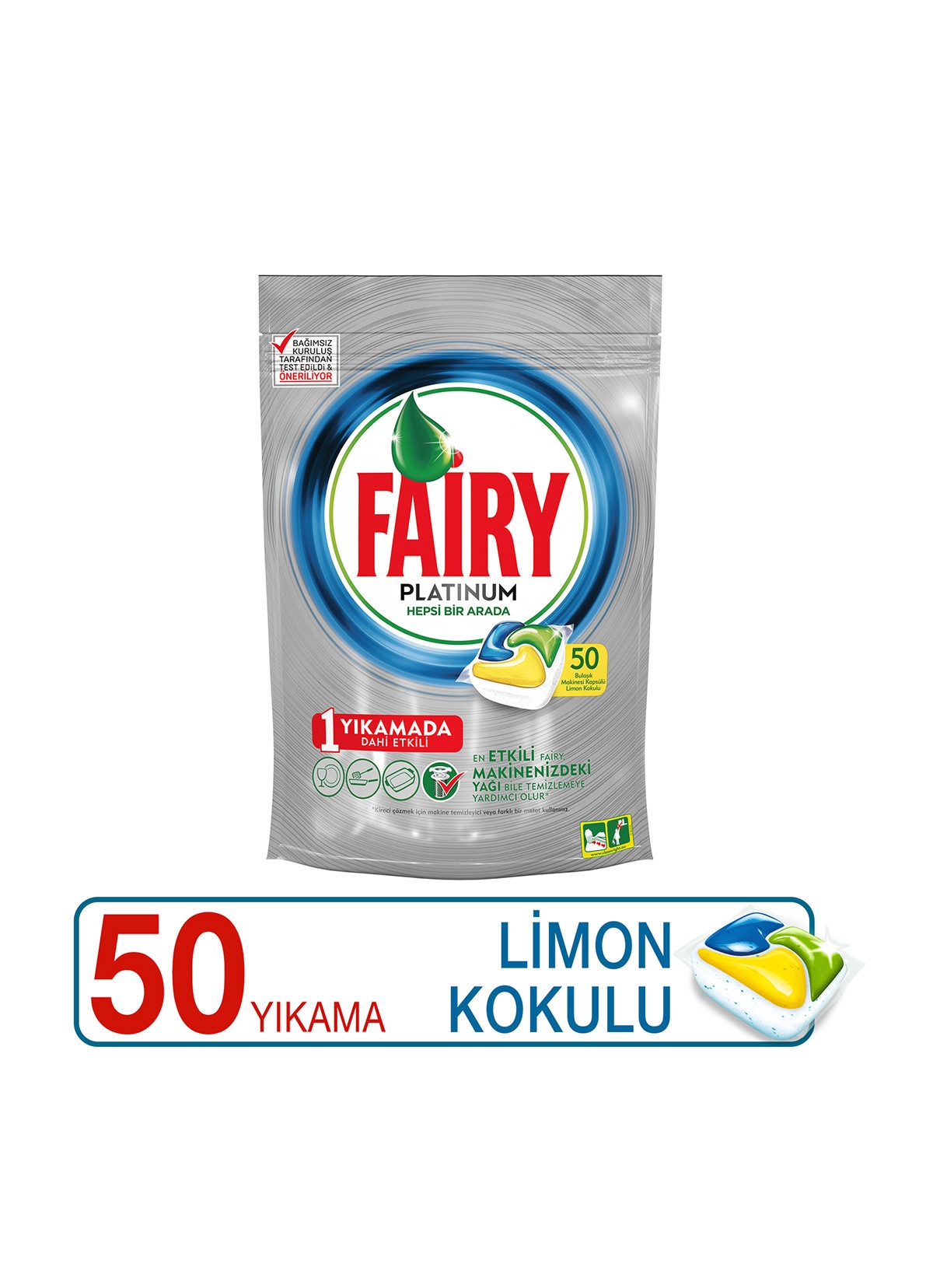 Fairy Platinum Bulaşık Makinesi Deterjanı Kapsülü Limon Kokulu 50 Yıkama