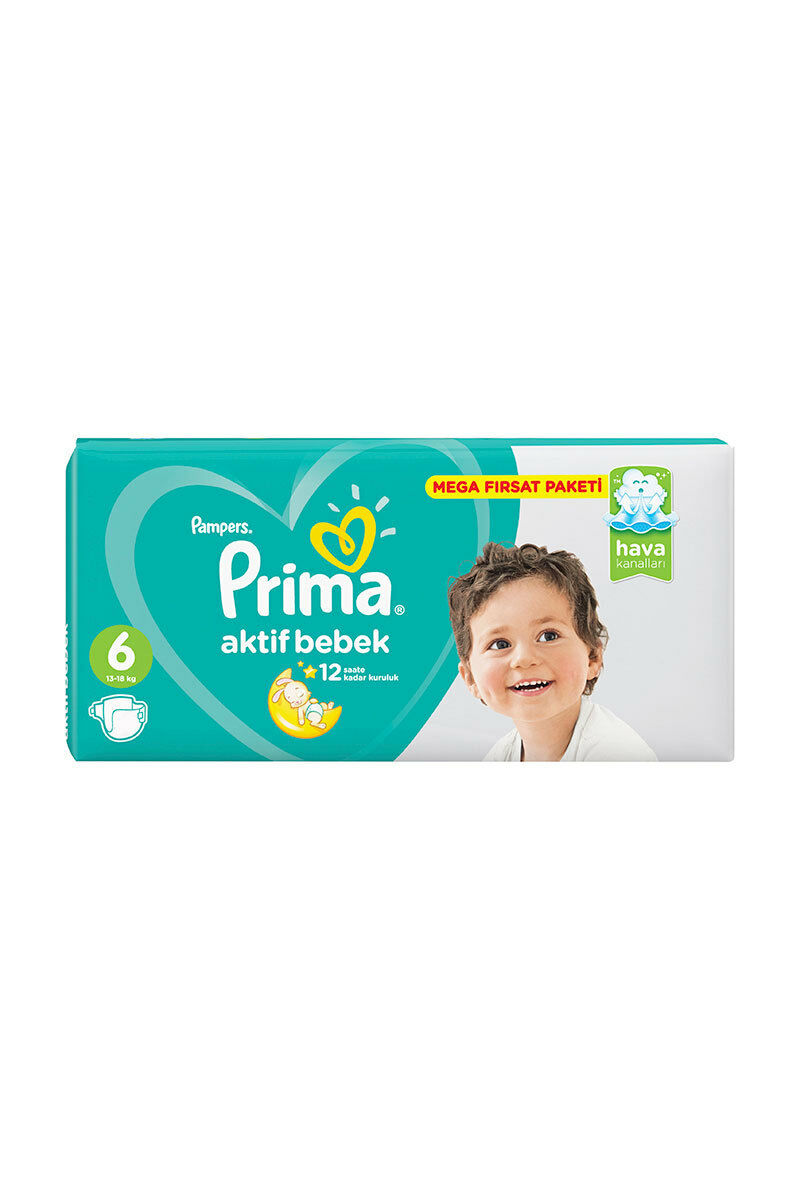 Prima Bebek Bezi Aktif Bebek 6 Beden Ekstra Large Mega Fırsat Paketi 56 Adet