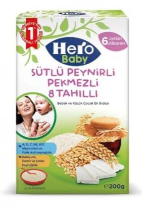 Hero Baby Sütlü 8 Tahıllı Peynirli Pekmezli 200 Gr