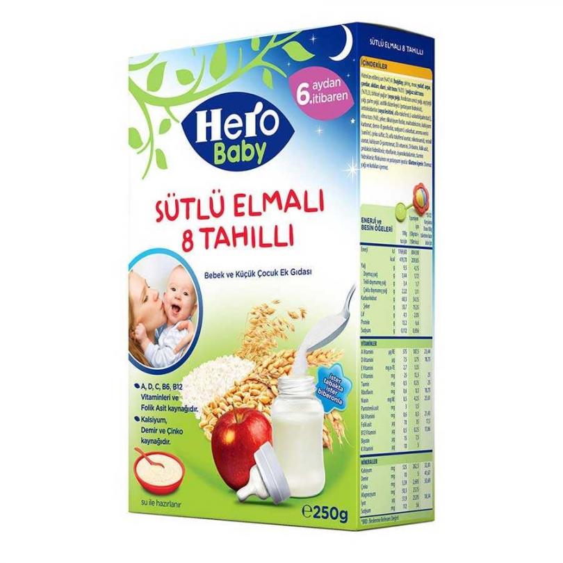 Hero Baby Sütlü 8 Tahıllı Elmalı 200 Gr