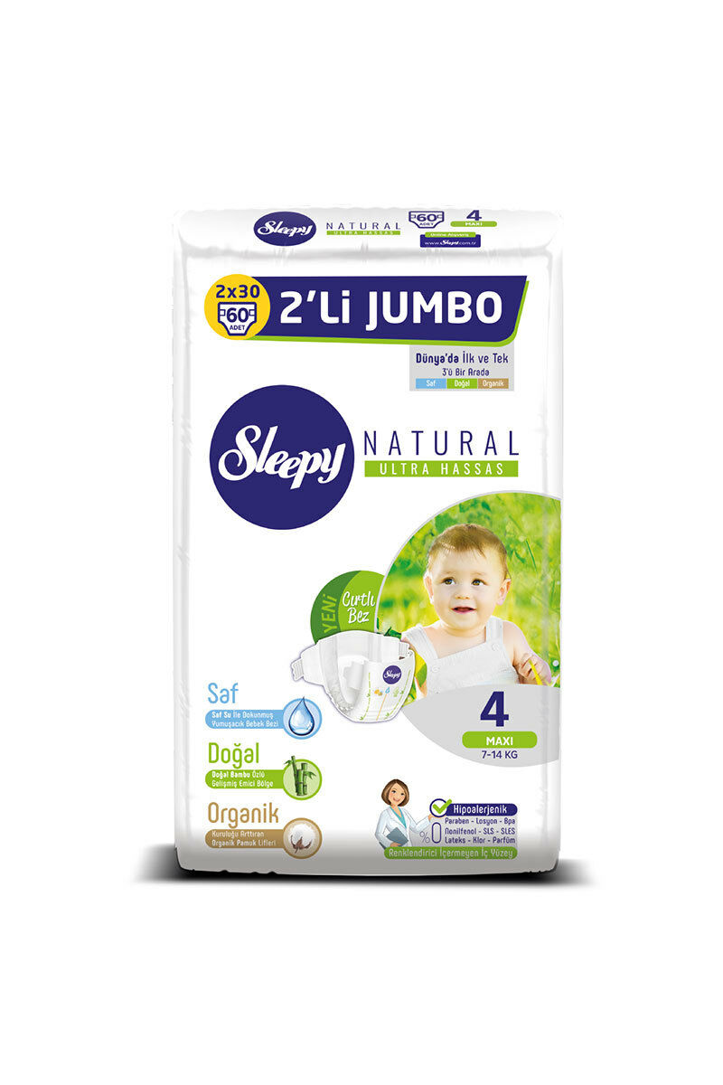 Sleepy Bebek Bezi Jumbo No:4+ Maxi+7-14 Kg, 60'lı