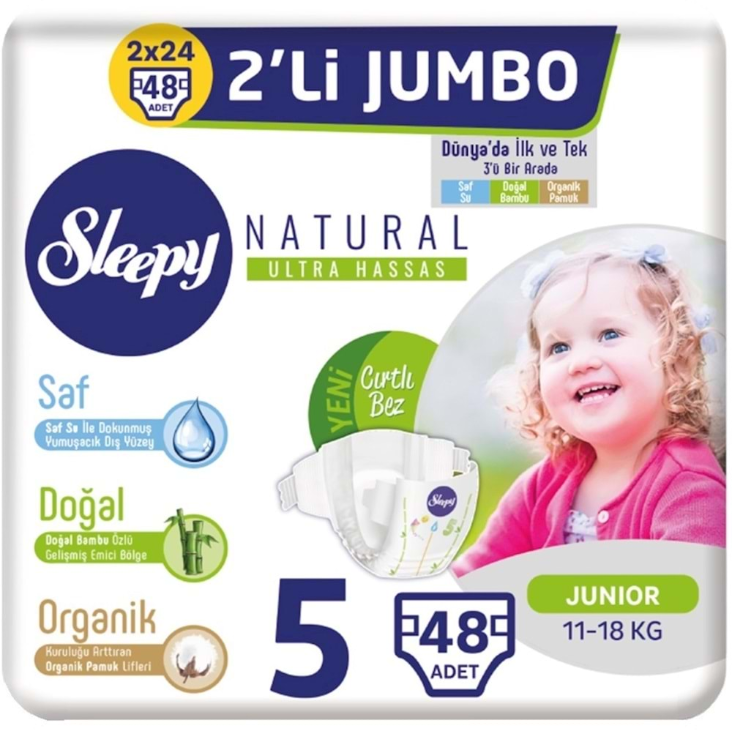 Sleepy Bebek Bezi Jumbo No:5 Junior 11-18 Kg, 48'li