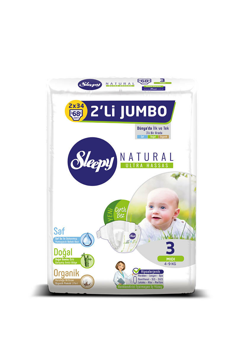 Sleepy Bebek Bezi Midi 4-9 Kg, 68 Adet