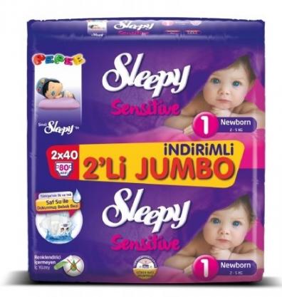 Sleepy Çocuk Bezi 2 x 80'li 1 Yenidoğan