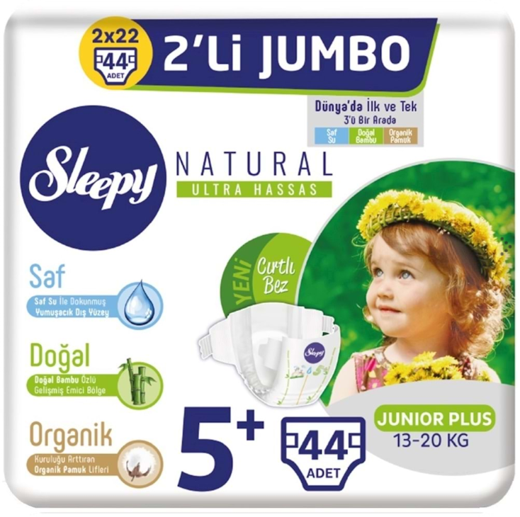 Sleepy Aylık Paket Junior Plus Bebek Bezi 13-20 Kg 44'lü