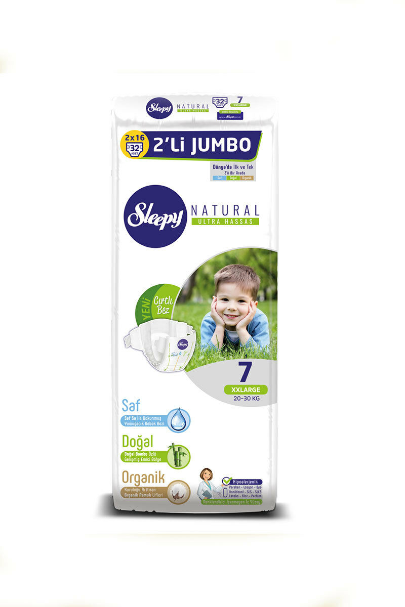 Sleepy Natural Bebek Bezi Jumbo 7 Beden 32'li