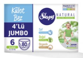 Sleepy 6 Jumbo Külot Kutu XL 80 Adet