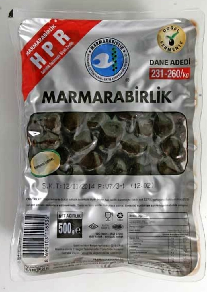 Marmarabirlik Sofralık Salamura Siyah Zeytin 500 Gr