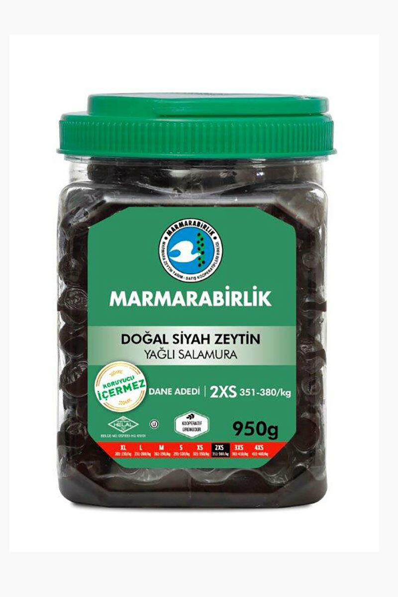 Marmarabirlik 2Xs Doğal Siyah Zeytin 950 Gr