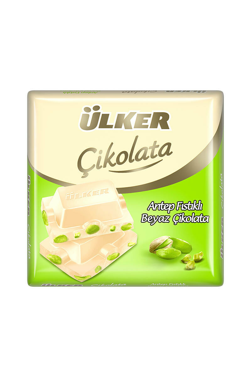 Ülker Kare Çikolata Beyaz Fıstıklı  65 Gr