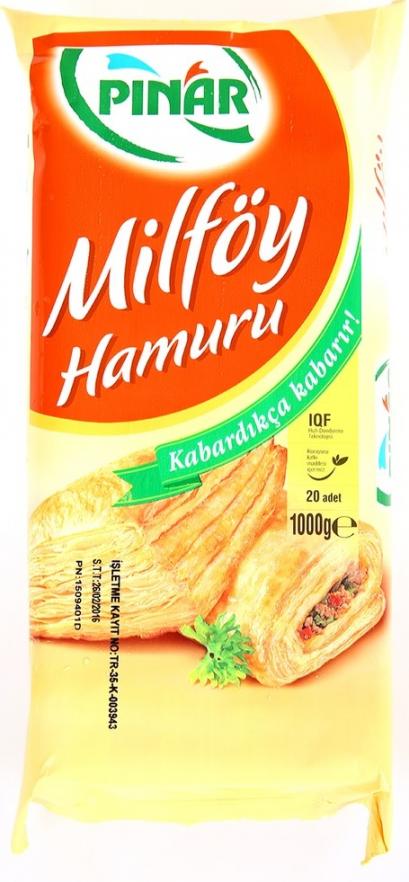 Pınar Milföy Hamuru 20 Adet 1000 Gr