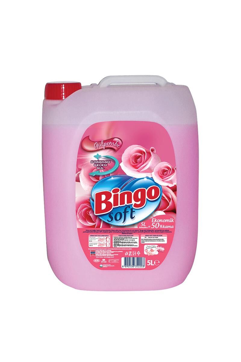 Bingo Soft Gülpembe Çamaşır Yumşatıcısı 5 Lt