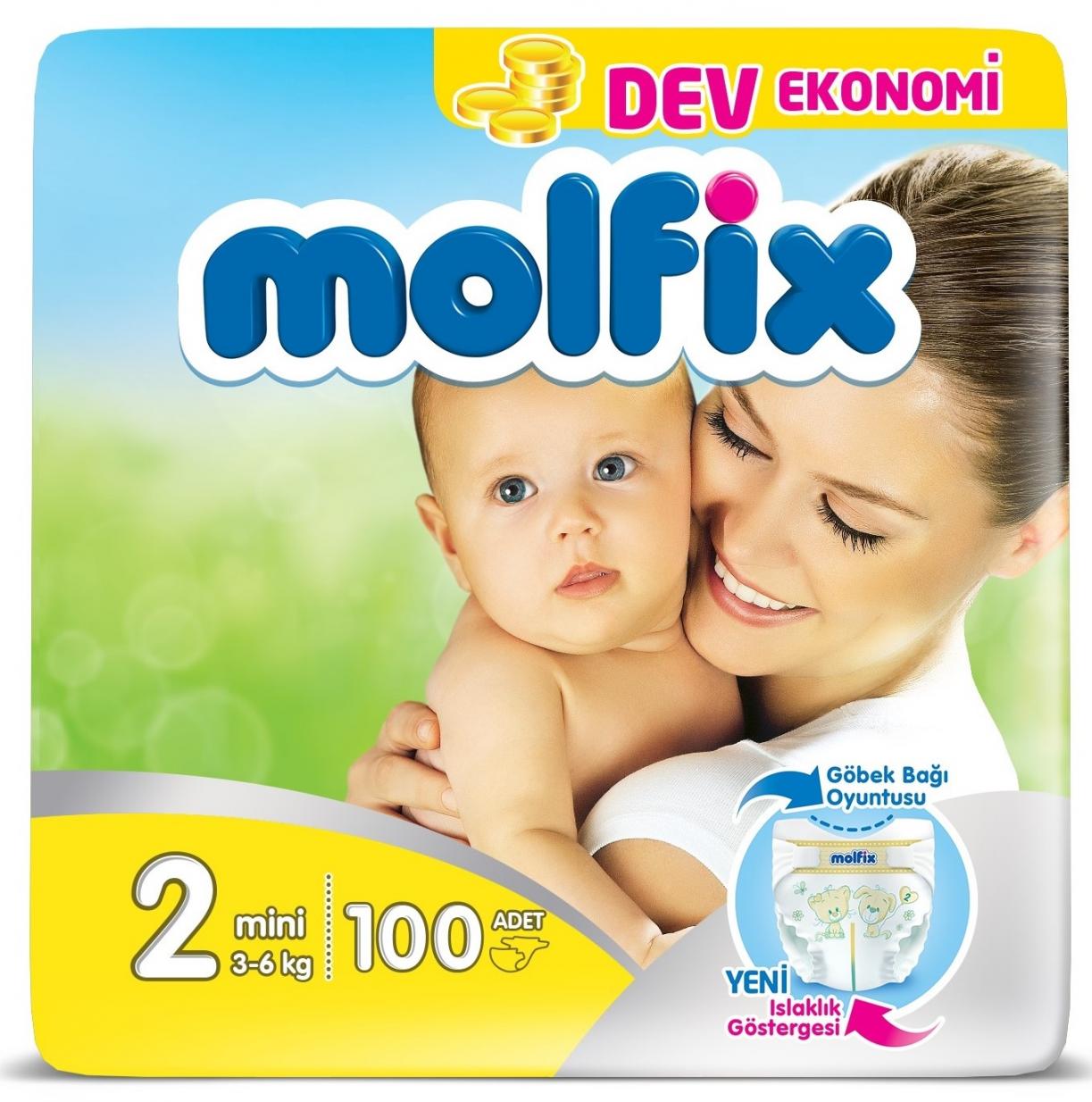 Molfix Bebek Bezi Göbek Bağı Oyuntulu No:2 100 Ped