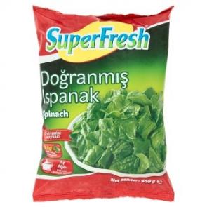 Superfresh Derin Dondurulmuş Doğranmış Ispanak 450 Gr