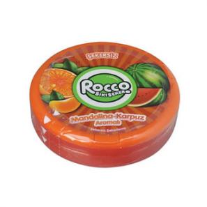 Rocco Sıkı Şeker Mandalina ve Karpuz Aromalı Şekersiz Şeker 15 Gr