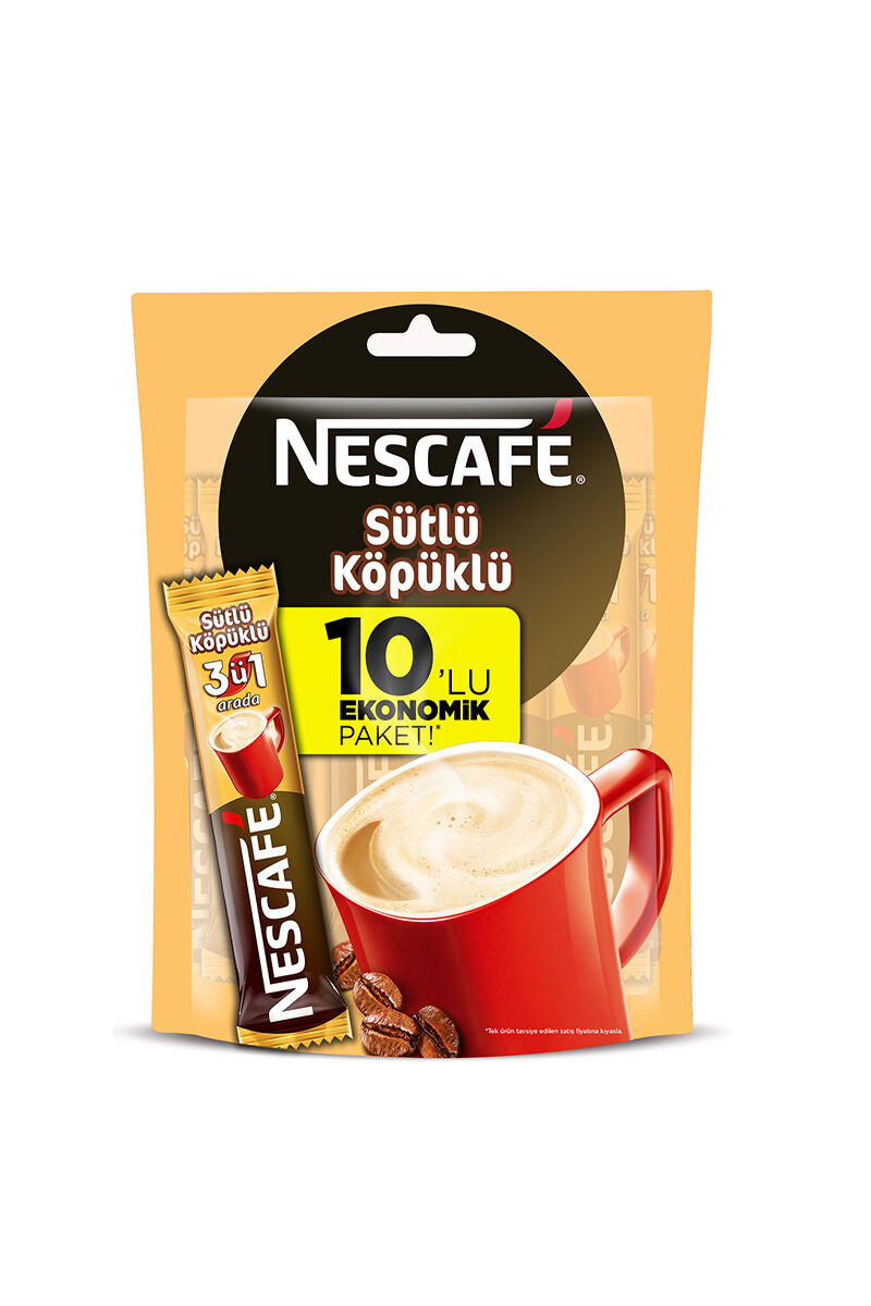 Nescafé Sütlü Köpüklü 3'ü 1 Arada (10 x 18 Gr) 180 Gr