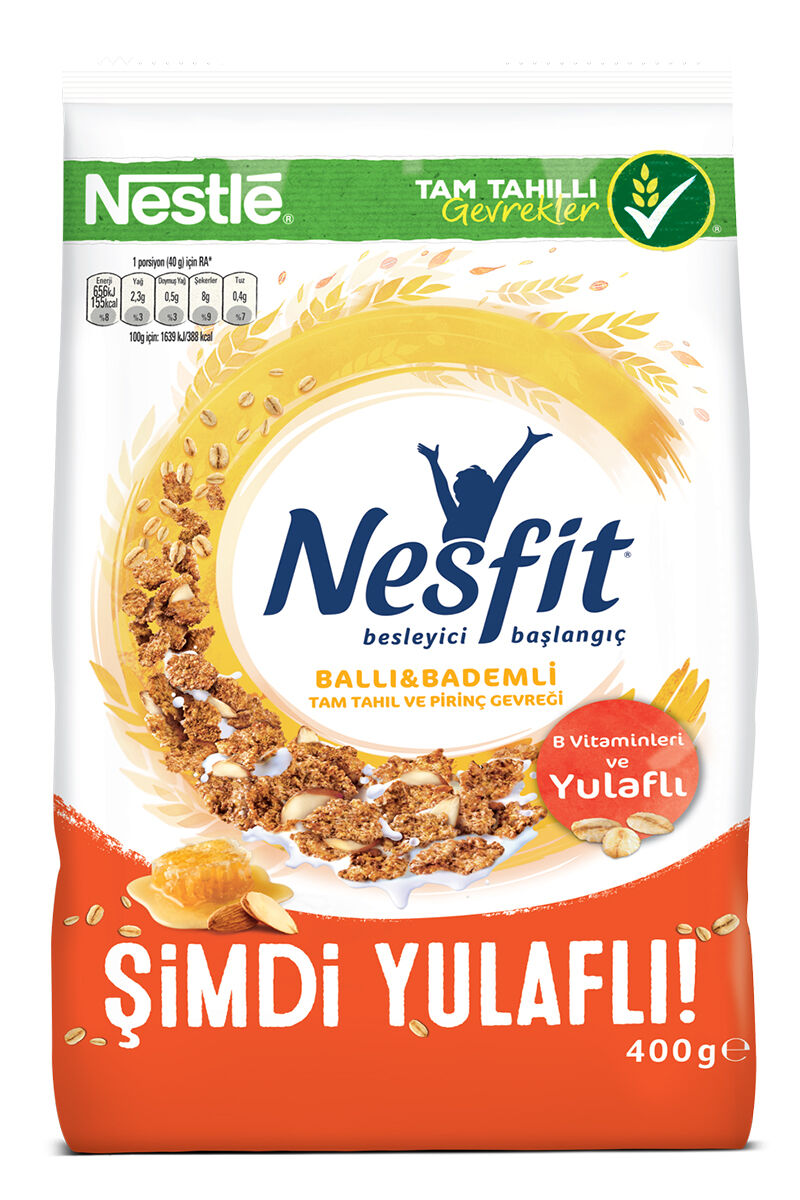 Nestle Nesfit Ballı & BadeMli Tam Buğday Ve Pirinç Gevreği 400 Gr