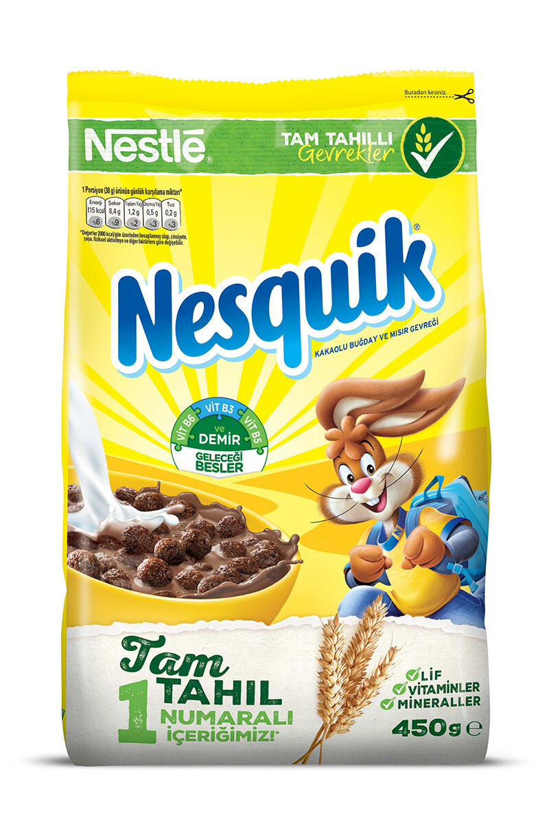 Nestlé Nesquik Çikolatalı Buğday ve Mısır Gevreği 450 Gr