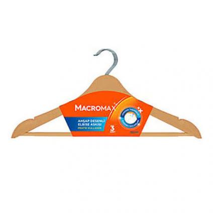 MACROMAX AHSAP DESENLI ELBISE ASKISI 3LU
