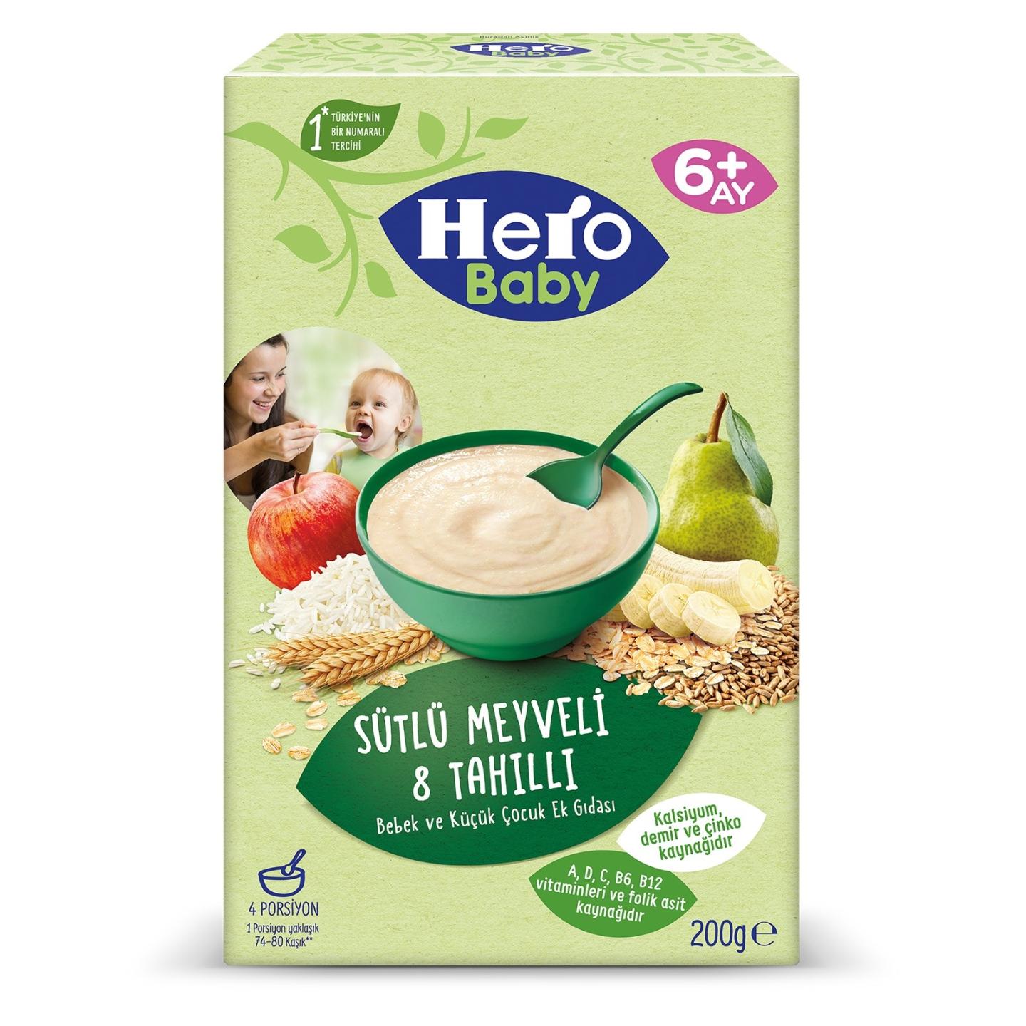 Hero Baby 200 Gr Sütlü Meyveli 8 Tahıllı