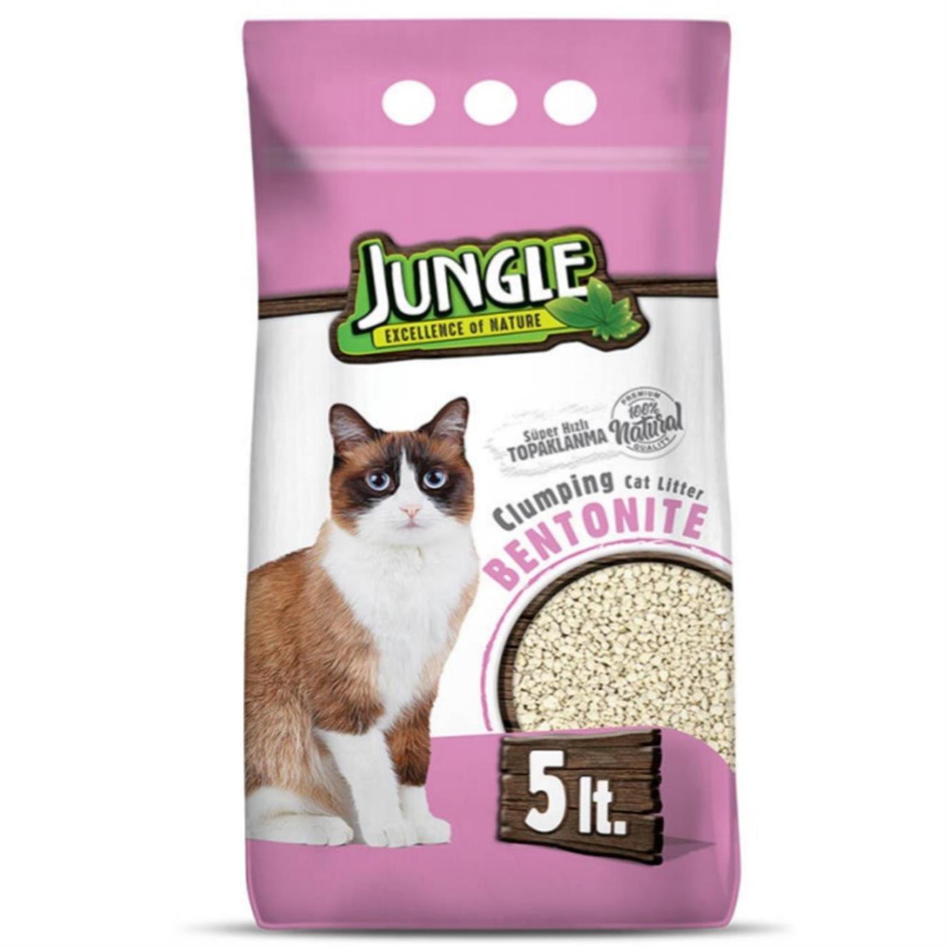 JUNGLE BENTONIT KEDİ KUMU 5LT NATURAL INCE