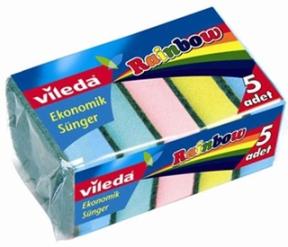 Vileda Bulaşık Süngeri Rainbow 5`li 