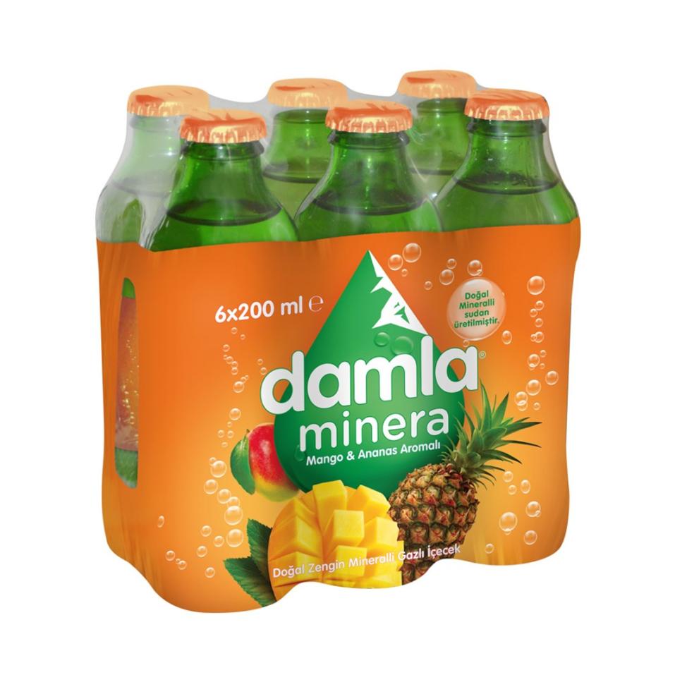 Damla Meyveli Soda 6`lı Mango Ananas