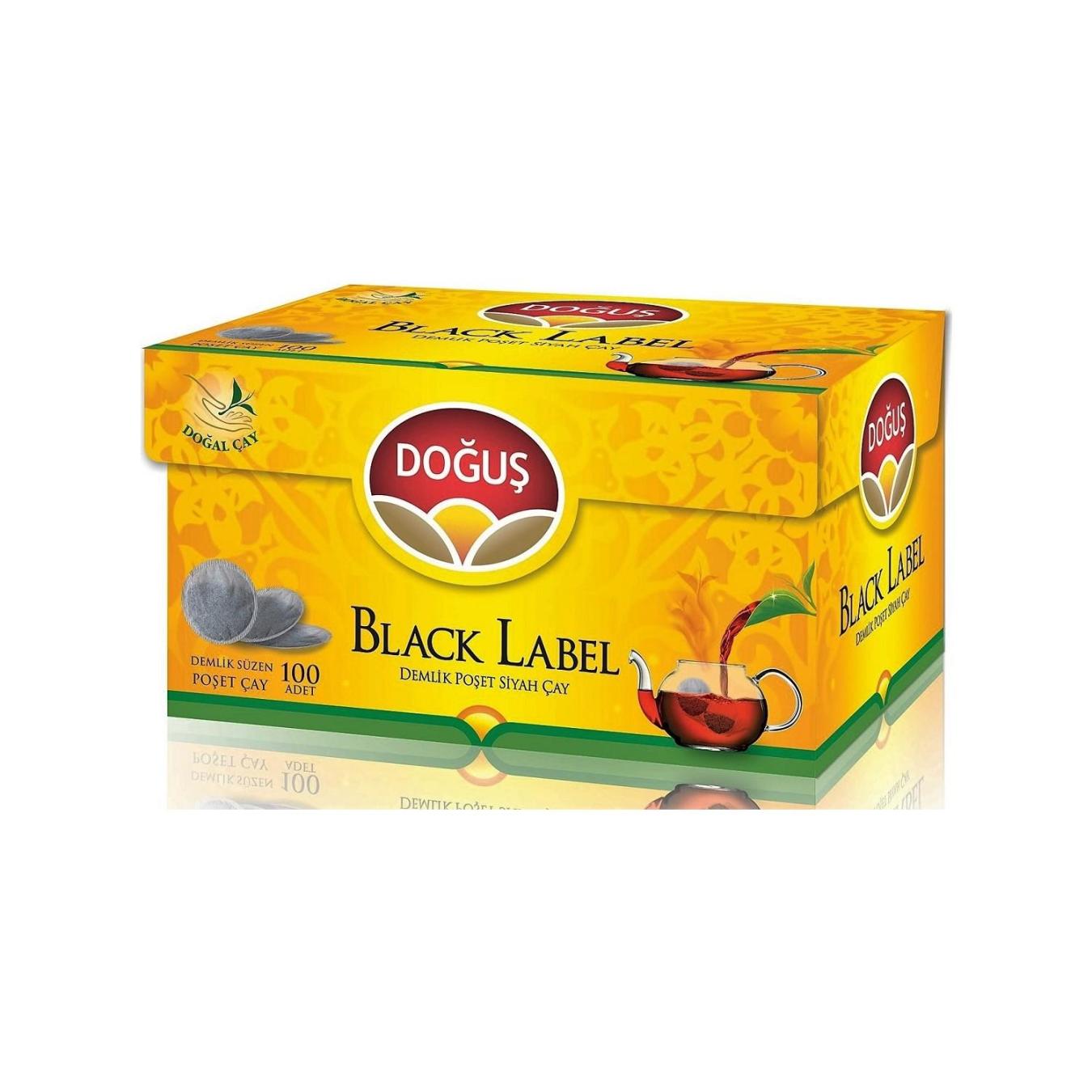 Doğuş Black Label Demlik Süzen Poşet Siyah Çay 100 x 3,2 Gr