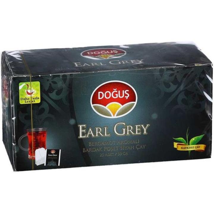 Doğuş Earl Grey Bergamot Aromalı Zarflı Süzen Poşet Siyah Çay 25 x 2 Gr