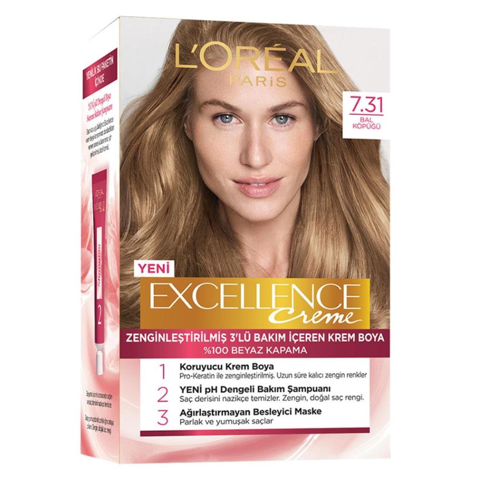 Loreal Paris Excellence Creme Saç Boyası 7-31 Bal Köpüğü