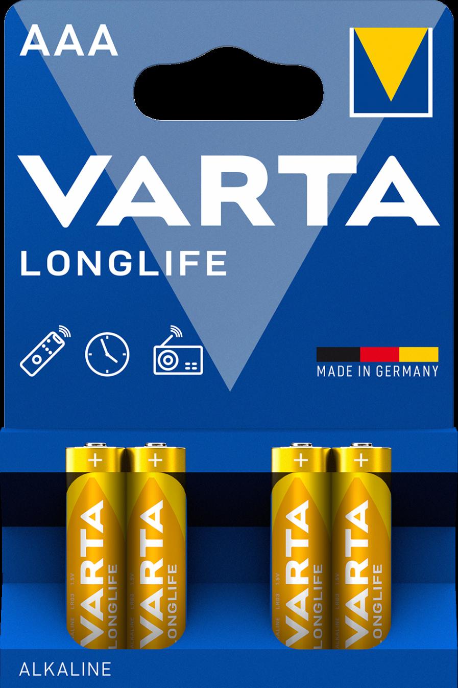 Varta Longlife Alkalin İnce pil 4lü AAA