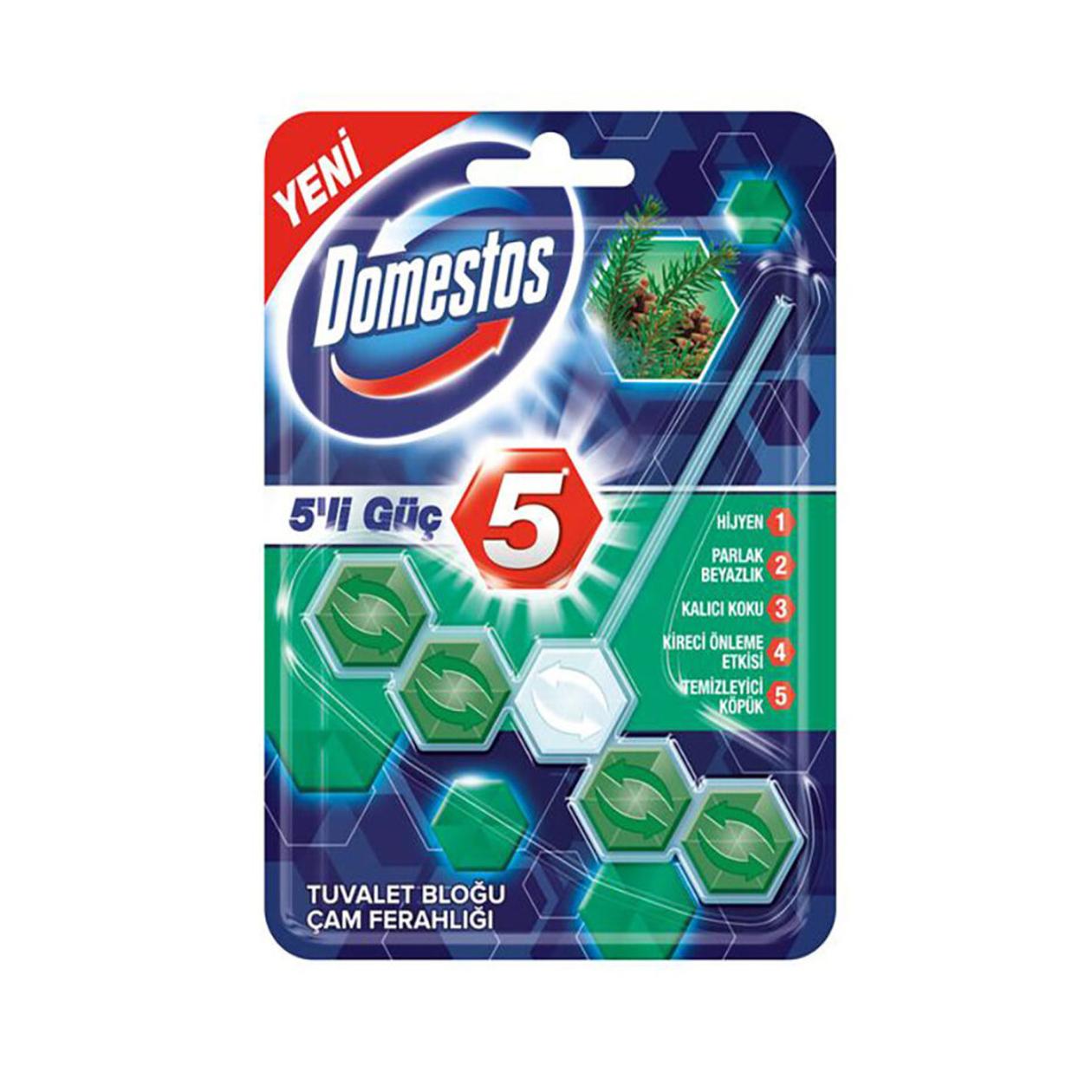 Domestos Tuvalet Bloğu Güç Çam Ferahlığı 5`li