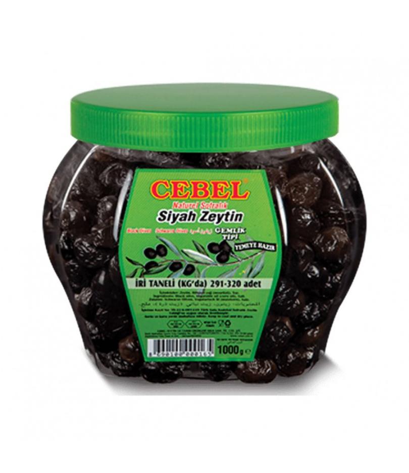 Cebel Siyah Zeytin İri Taneli 291-320 1000 Gr