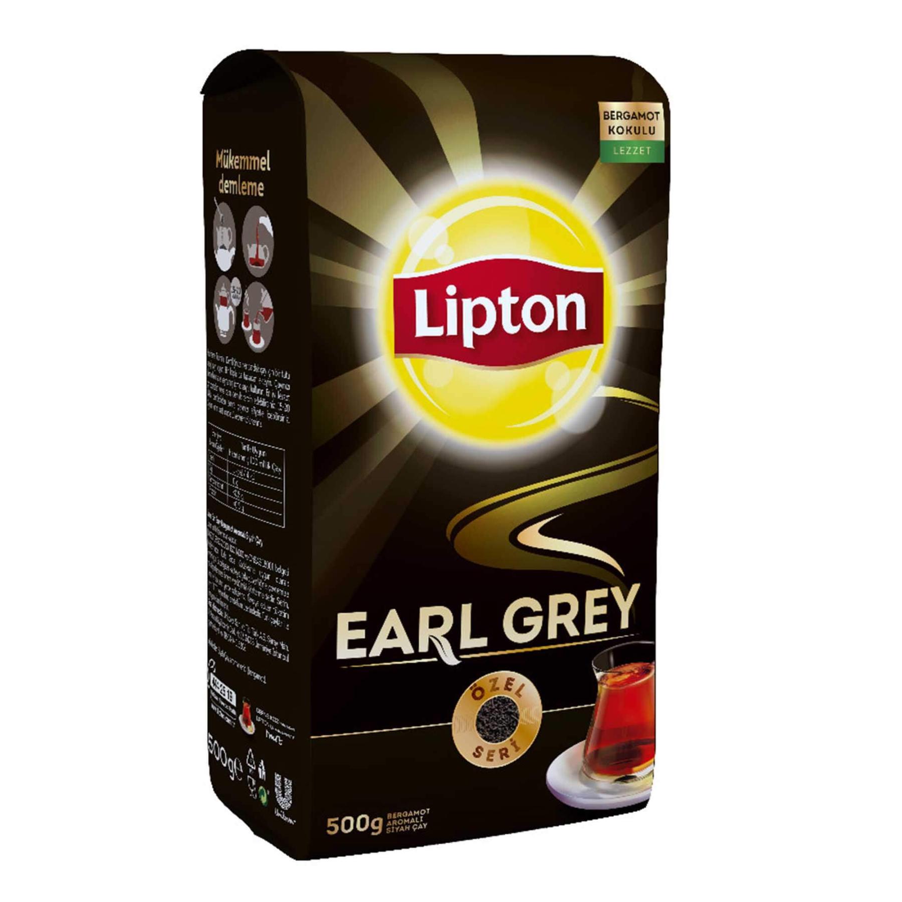 Lipton Earl Grey Tea Bergamot Aromalı Siyah Çay 500 Gr