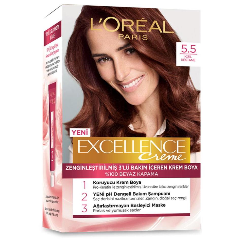 Loreal Paris Excellence Creme Saç Boyası Kızıl Kestane 5-5