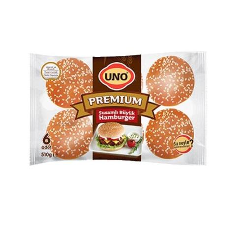 Uno Premium Susamlı Büyük Hamburger Ekmeği 4`lu