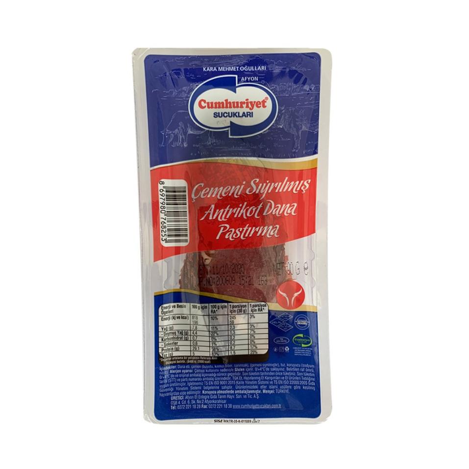 Cumhuriyet Seçme Pastırma 90 Gr