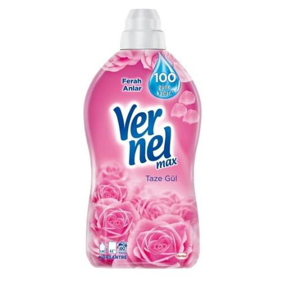 Vernel Max Taze Gül Parfümlü Konsantre Çamaşır Yumuşatıcı 1440 Ml