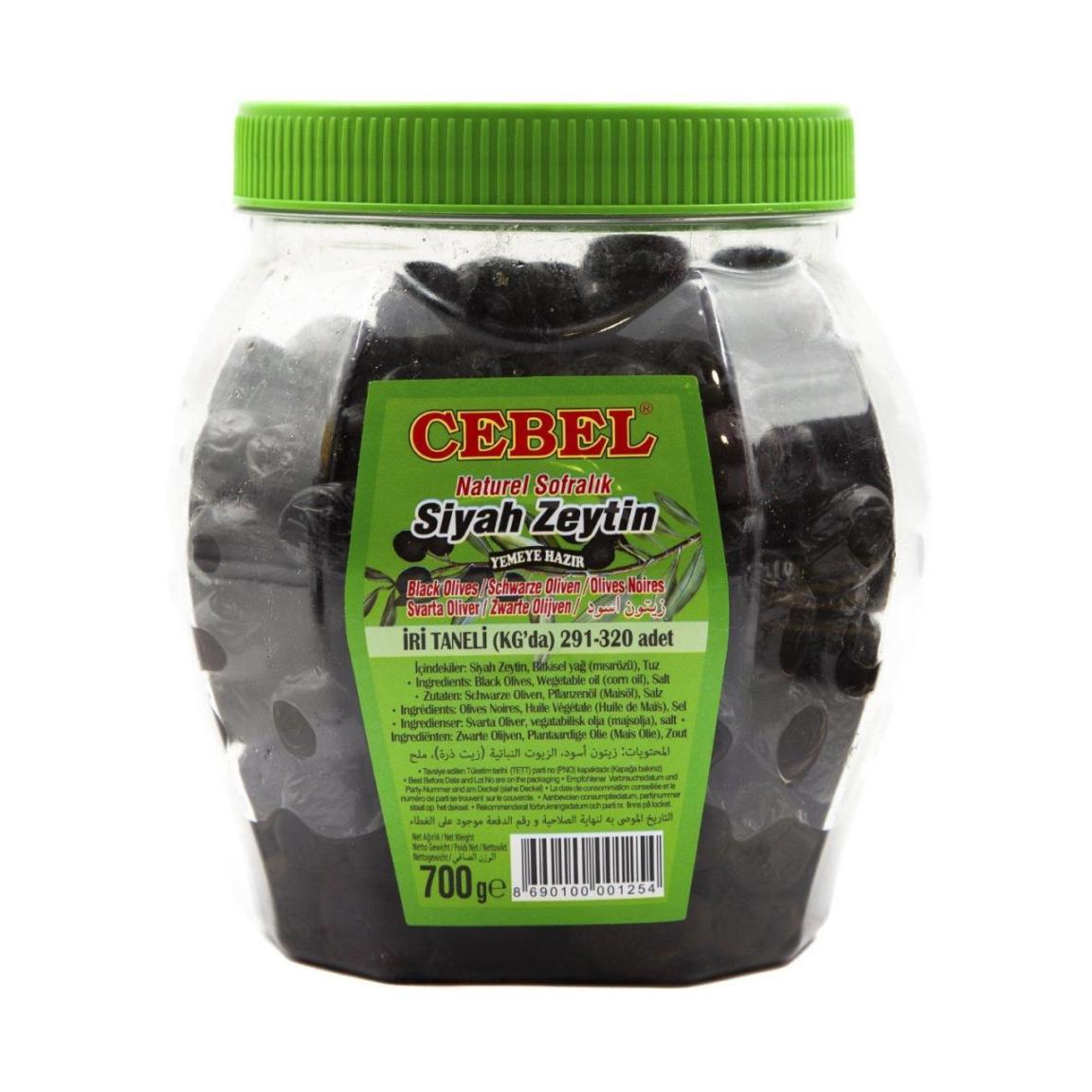 Cebel Siyah Zeytin İri Taneli 291-320 700 Gr