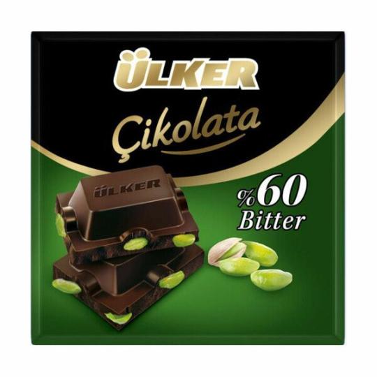 Ülker Çikolata %60 Bitter Antep Fıstıklı 65 Gr