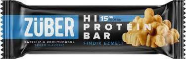 ZÜBER Fındık Ezmeli Yüksek Protein Bar 45g