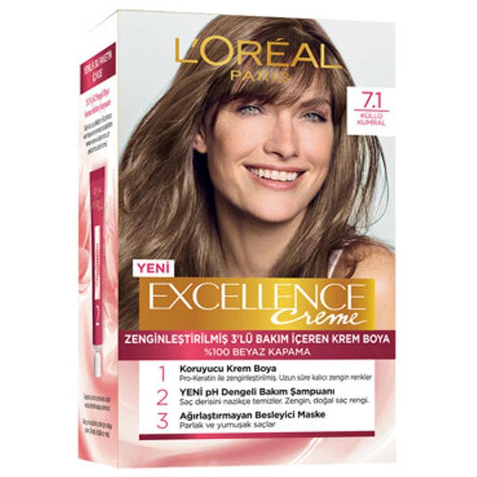 L`Oréal Paris Excellence Creme Saç Boyası - 7.1 Küllü Kumral