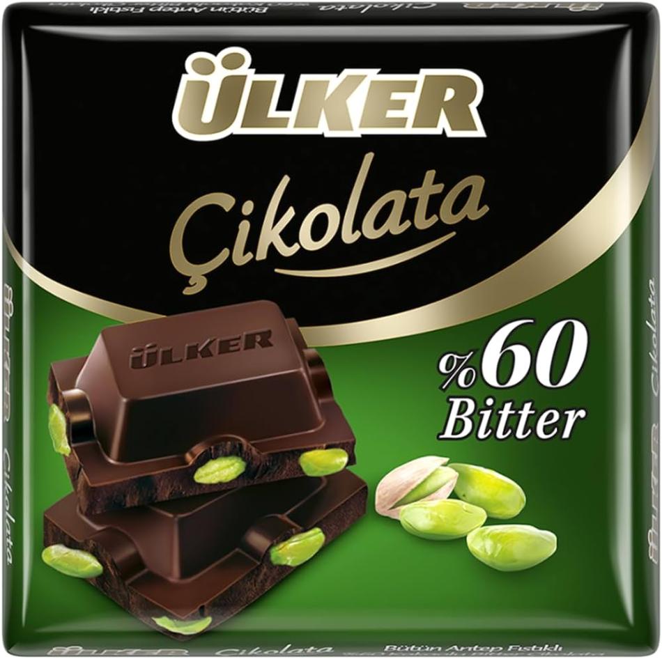 ULKER CIK.BITTER FISTIKLI KARE 60 GR