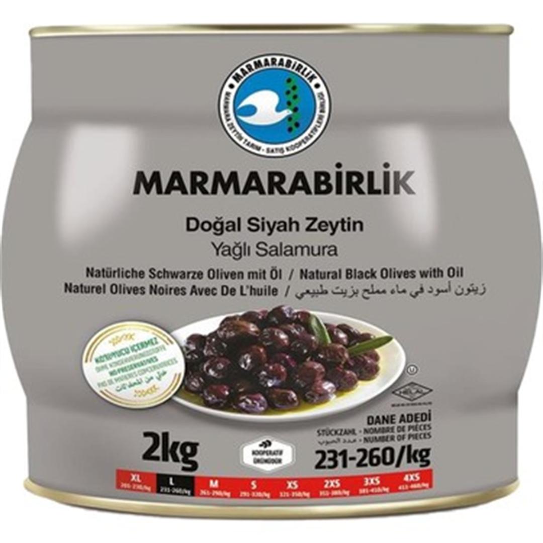 Marmarabirlik Yağlı Salamura Doğal Siyah Zeytin 3XS 2 Kg